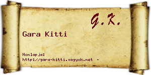 Gara Kitti névjegykártya